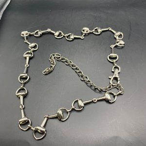 Silver Snaffle bit chain links Belt Equestrian Western 39 inches Vintage Horse